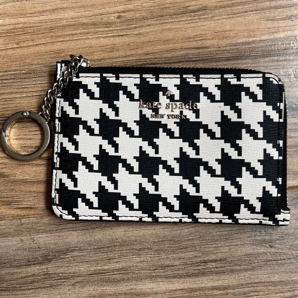 Kate Spade Black and White Houndstooth Wallet